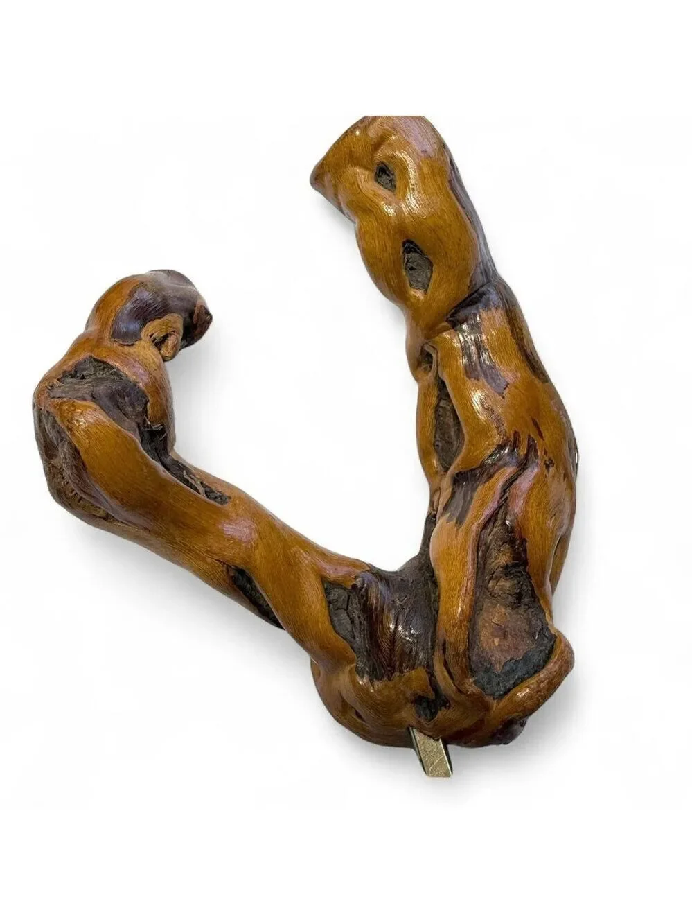 Vintage Corkscrew Natural Root Burl Wood Handle Barware